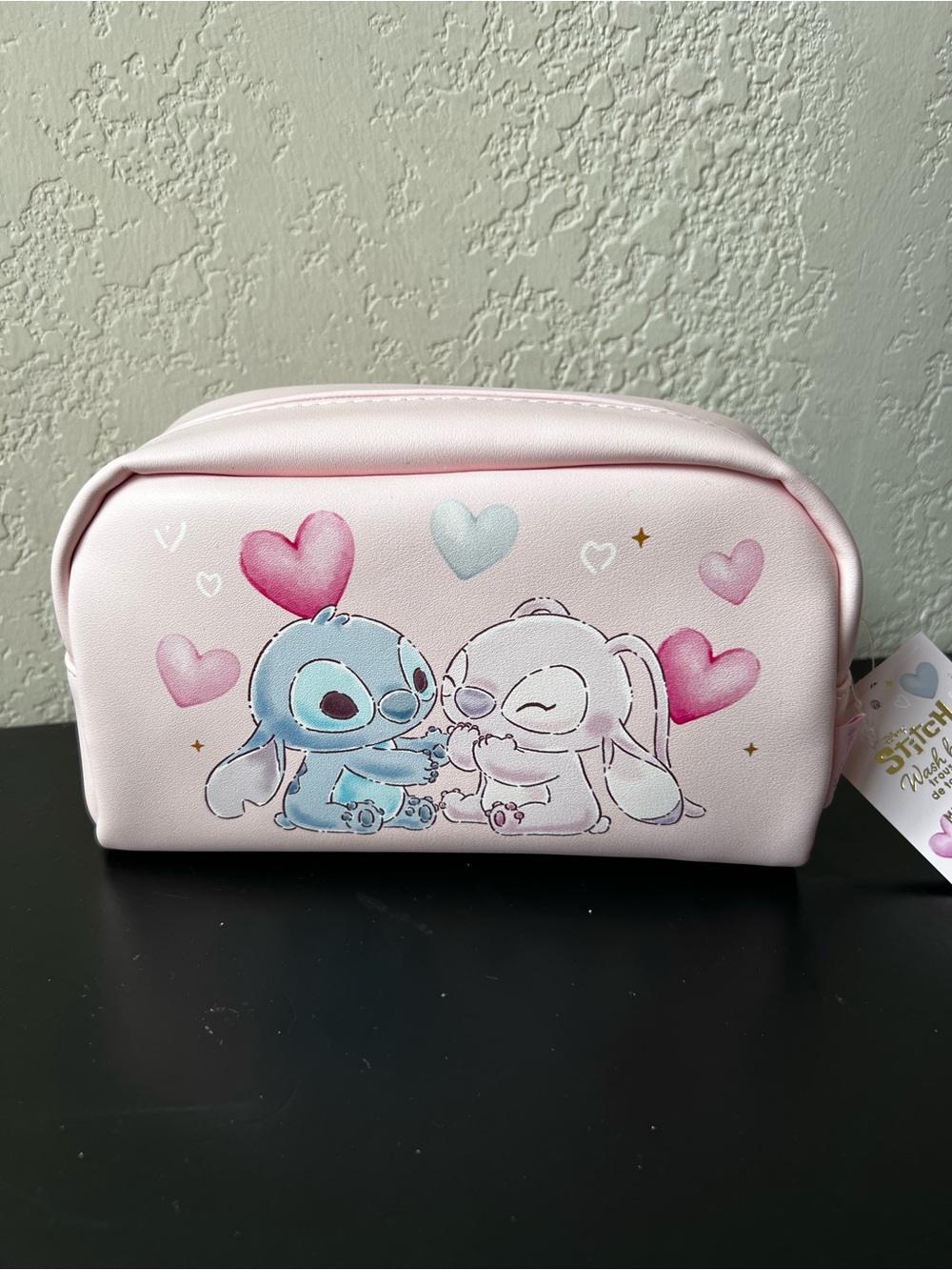 NWT Disney Mad Beauty Stitch and Angel Pink Cosmetic Beauty Wash Bag